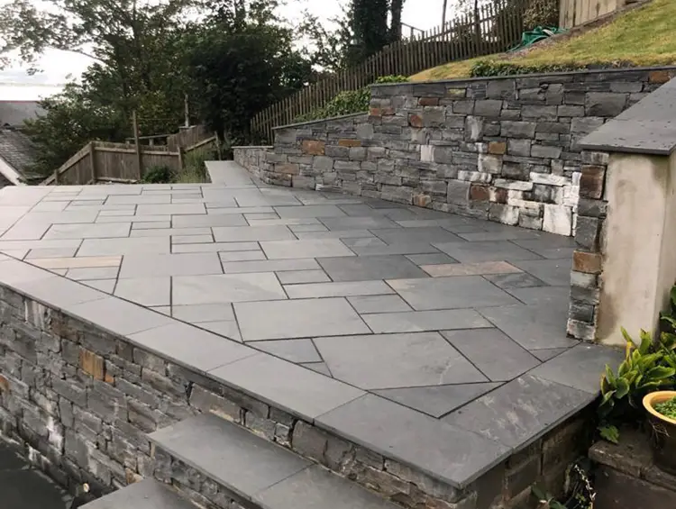 Slate Patio installation at Penhelig